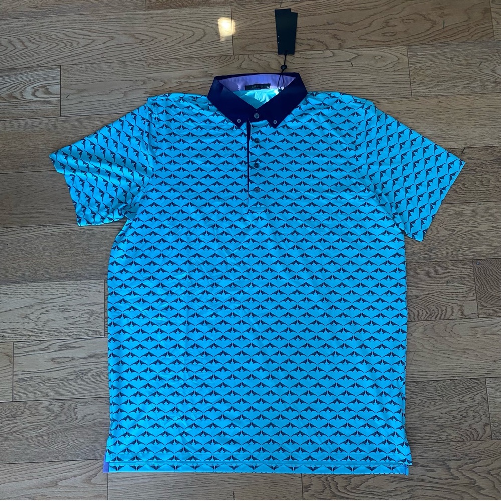 Greyson Siamese Turtle Dove Polo Shirt Bird Print Golf Performance Country Club